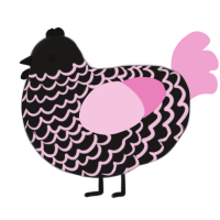 (unnamed), a sable and pink chicken with a lace pattern