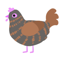 (unnamed), a grey and brown chicken with a bar pattern