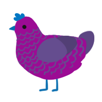 Jakkes, a plum and overcast chicken with a lace pattern