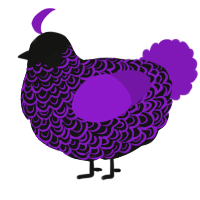 (unnamed), a black and violet chicken with a double-lace pattern