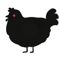 Nemesis, a black chicken