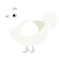 (unnamed), a white chicken with a head pattern