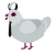 Fear Chicken, a silver chicken with a head pattern