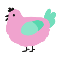 (unnamed), a pink and mint chicken