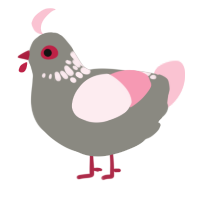 (unnamed), a ash and rose chicken with a neck-speckle pattern