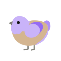 cardboard, a beige and lilac chicken with a head pattern