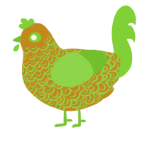 pistachio butter, a ochre and grass chicken with a double-lace pattern