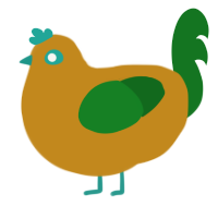 Chumpkin, a ochre and leaf chicken