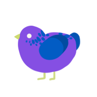 highlight, a blurple and ultramarine chicken with a neck-speckle pattern