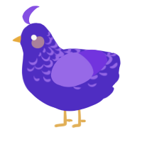 (unnamed), a indigo and blurple chicken with a half-lace pattern