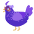 Jibola Shope, a indigo and blurple chicken with a half-lace pattern