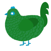 pickle dill, a viridian and leaf chicken with a lace pattern