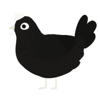 (unnamed), a sable and black chicken with a half-lace pattern