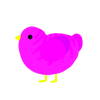 Flamingo, a orchid and amethyst chicken with a half-bar pattern