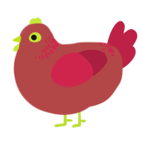 (unnamed), a red and crimson chicken with a neck-band pattern