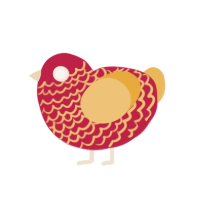 (unnamed), a crimson and honey chicken with a lace pattern