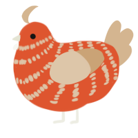 (unnamed), a vermilion and beige chicken with a bar pattern