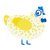 white lemon, a white and yellow chicken with a speckle pattern