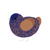 (unnamed), a navy and brown chicken with a double-lace pattern