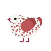 (unnamed), a white and red chicken with a speckle pattern