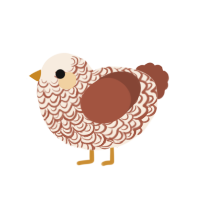 Cosmo, a cream and russet chicken with a double-lace pattern