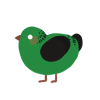 jokar stepdad, a viridian and sable chicken with a neck-band pattern