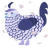 sulphur, a lilac and navy chicken with a lace pattern