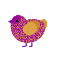 (unnamed), a plum and orange chicken with a double-lace pattern