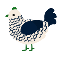 Sailor, a cream and tumblr chicken with a lace pattern