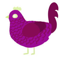 skitty, a plum and wine chicken with a lace pattern