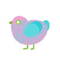 (unnamed), a pink and aqua chicken with a lace pattern