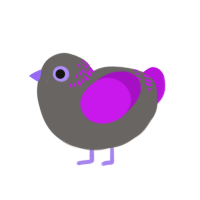 Eris, a sable and amethyst chicken with a neck-band pattern