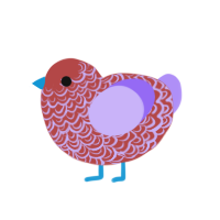 Cherry Cola, a red and lilac chicken with a double-lace pattern