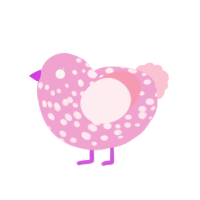 The Pink Two, a pink and rose chicken with a speckle pattern