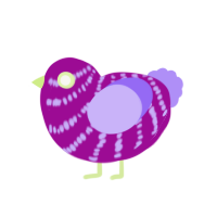 Carpet Wine Stain, a plum and lilac chicken with a bar pattern