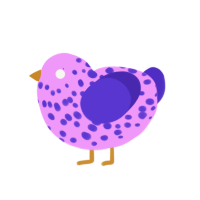 Bouquet, a lavender and indigo chicken with a speckle pattern