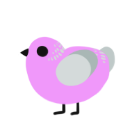 the creacher, a lavender and silver chicken with a neck-band pattern