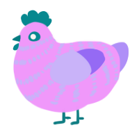 Dubble Bubble, a lavender and lilac chicken with a bar pattern