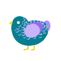 (unnamed), a sea and lilac chicken with a half-lace pattern