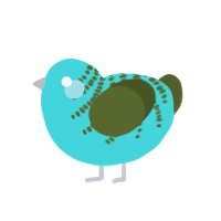 (unnamed), a aqua and olive chicken with a half-bar pattern