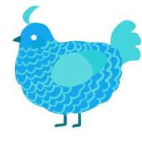 blue moment, a sky and aqua chicken with a lace pattern