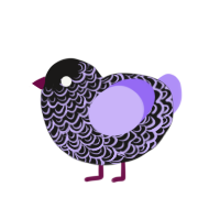 hot girl summer, a sable and lilac chicken with a double-lace pattern