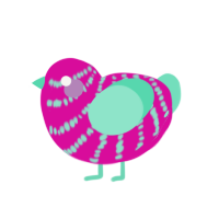 (unnamed), a fuchsia and mint chicken with a bar pattern