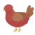 double jeopardy, a red and brown chicken with a half-lace pattern