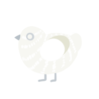 Snowball, a white chicken with a bar pattern