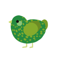 (unnamed), a viridian and chartreuse chicken with a speckle pattern