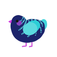 (unnamed), a navy and aqua chicken with a half-bar pattern