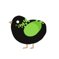 (unnamed), a black and grass chicken with a neck-speckle pattern