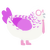 A white and orchid chicken with a half-lace pattern