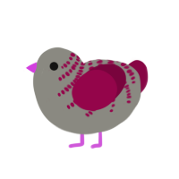 (unnamed), a ash and maroon chicken with a half-bar pattern